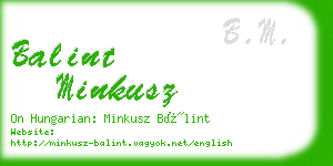 balint minkusz business card